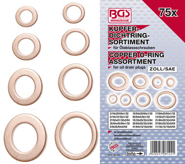 BGS koperen ringen 75-delig inch